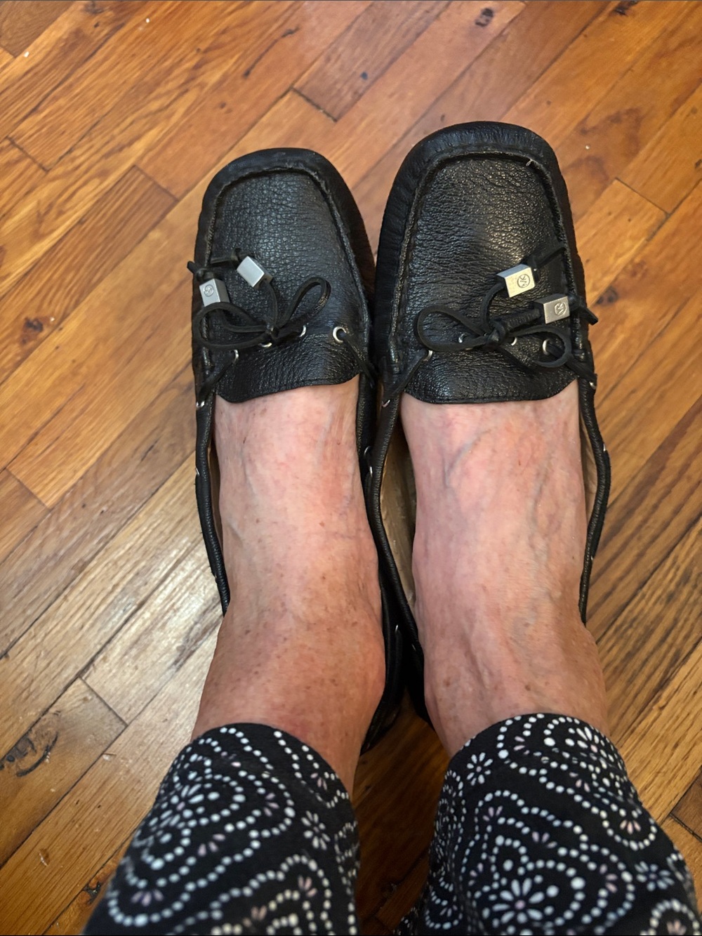 Michael Kors Black Leather Moccasin Driving Loafers